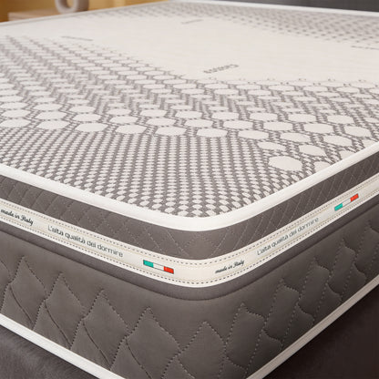Colchón de Muelles Ensacados y Memory Foam, 25 cm de Altura - Revestimiento Carbon | Zefiro