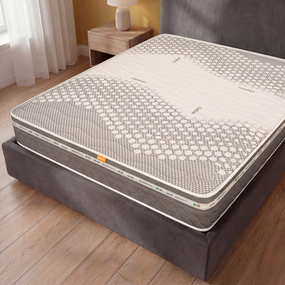 Colchón de Muelles Ensacados y Memory Foam, 25 cm de Altura - Revestimiento Carbon | Zefiro