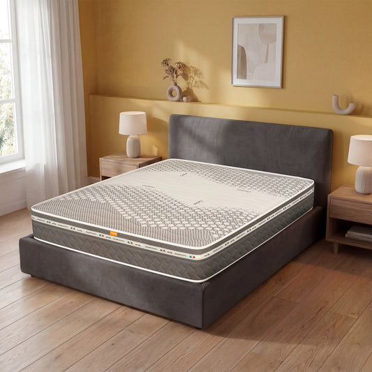 Colchón de Muelles Ensacados y Memory Foam, 25 cm de Altura - Revestimiento Carbon | Zefiro