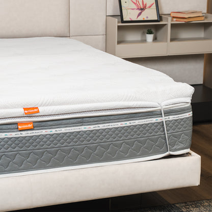 Topper Espuma Viscoelástica - alto 7 cm, con elevación diferenciada, desenfundable| One H7